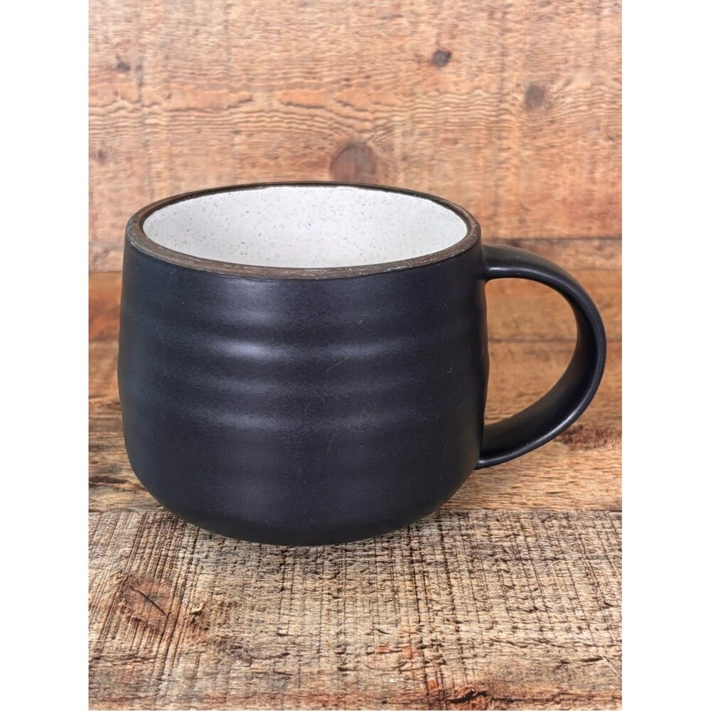 Crate & Barrel 18th Street Black Stoneware Mug